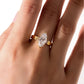 Yellow gold 3CT marquise moissanite ring on soft romantic background. Alt: “3CT Marquise Moissanite Engagement Ring – 18K Yellow Gold.”