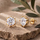 10K & 14K &18K Round Cut Lab Diamond Starburst Stud Earrings(3MM)