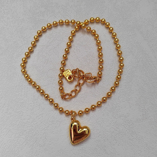 UNOde50 Bead necklace with heart detail