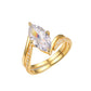 Yellow gold marquise stacking set on neutral background. Alt: “3ct Marquise Diamond Stacking Set – 18K Yellow Gold.”