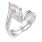 Yellow gold marquise stacking set on neutral background. Alt: “3ct Marquise Diamond Stacking Set – 18K Yellow Gold.”