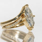 Yellow gold marquise stacking set on neutral background. Alt: “3ct Marquise Diamond Stacking Set – 18K Yellow Gold.”