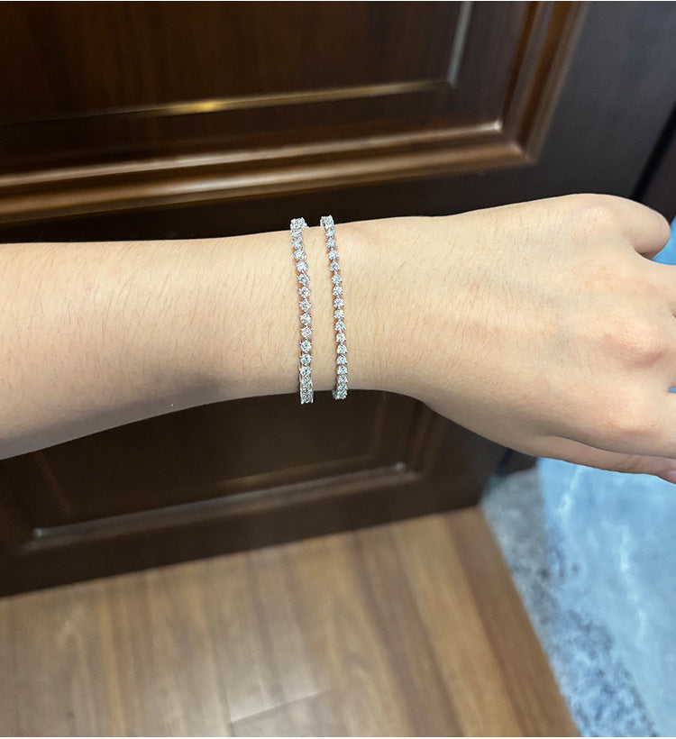 Female model wearing the bracelet on wrist.