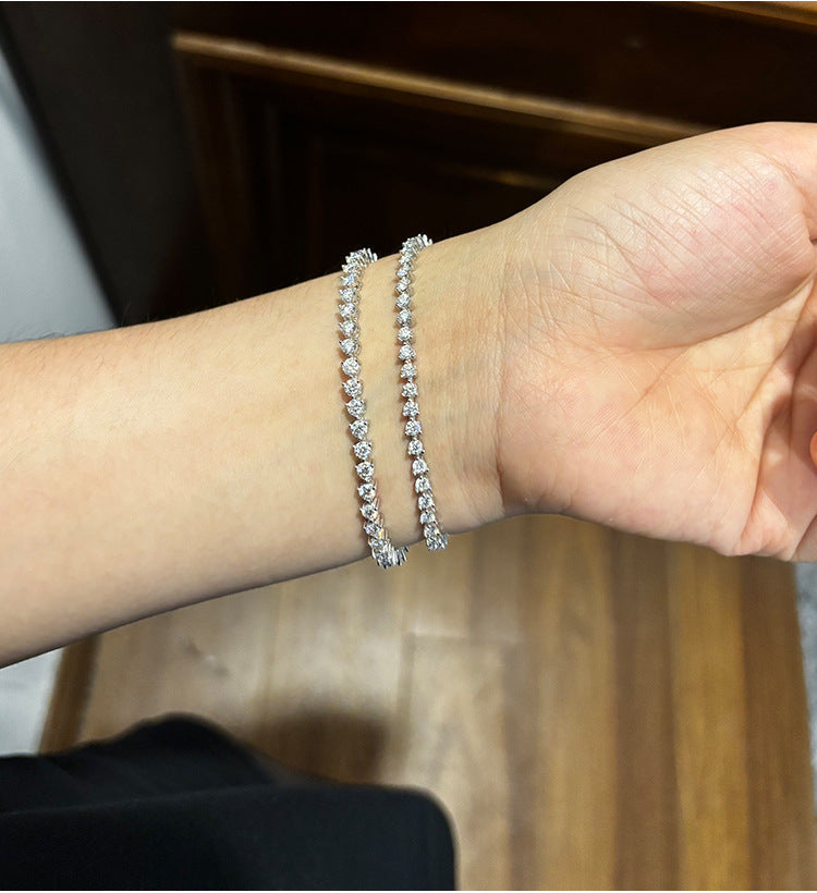 Female model wearing the bracelet on wrist.