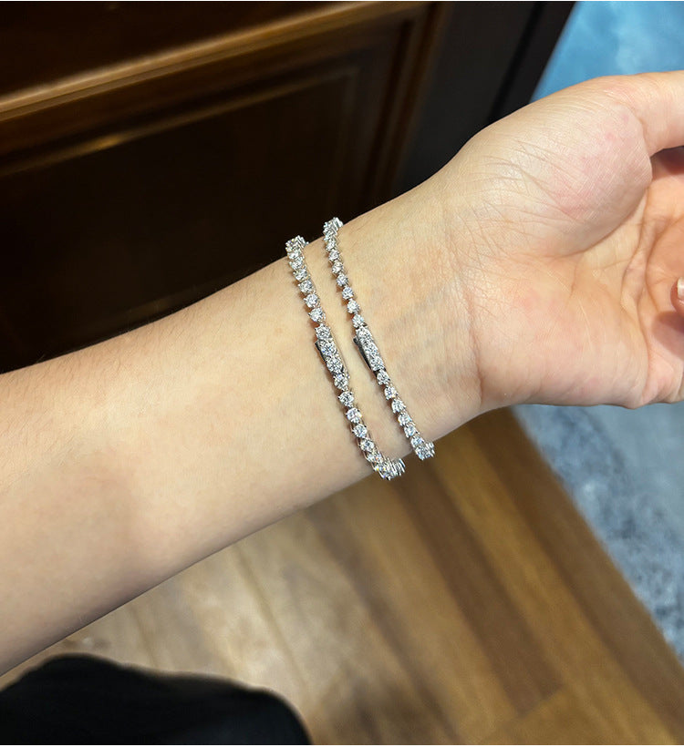 Female model wearing the bracelet on wrist.