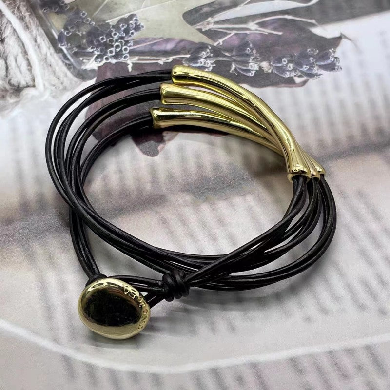 UNOde50 Multi strand leather bracelet