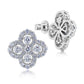 Four Leaf Clover Lab Grown Diamond Stud Earrings, Pear Cut Flower Cluster