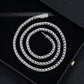 Silver 4mm franco chain necklace with iced out moissanite box clasp coiled in display box