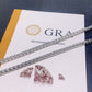4mm franco chain necklace in 925 sterling silver laid flat alongside official GRA moissanite report card