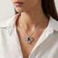 S925 Sterling Silver Ruby Flower Necklace