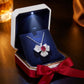 S925 Sterling Silver Ruby Flower Necklace