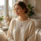 S925 Sterling Silver Ruby Flower Necklace