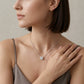Classic Round Cut Moissanite Solitaire Necklace with Heart Accent