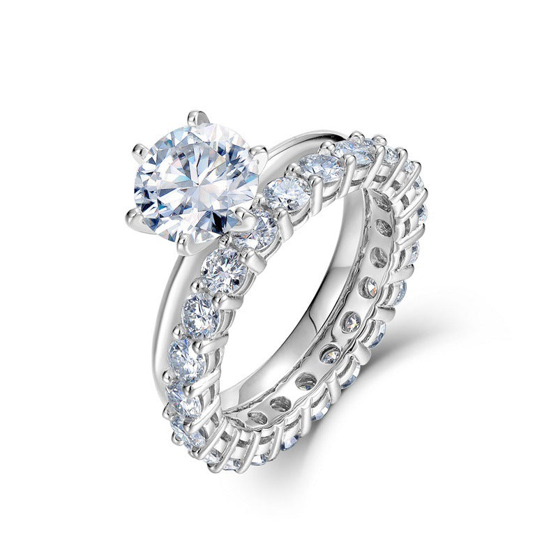 Round Lab-Grown Diamond Solitaire & Eternity Bridal Stacking Ring