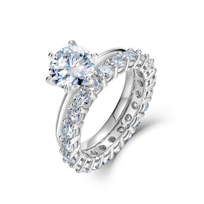 Round Lab-Grown Diamond Solitaire & Eternity Bridal Stacking Ring