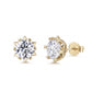 10K & 14K &18K Round Cut LabDiamondStarburst Stud Earrings(8.9MM)