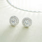 Iced Out Double Round Halo Solitaire Moissanite Stud Earrings