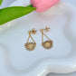 Tory Burch Dangle Chain Crystal Earrings | 18K Yellow Gold Plated