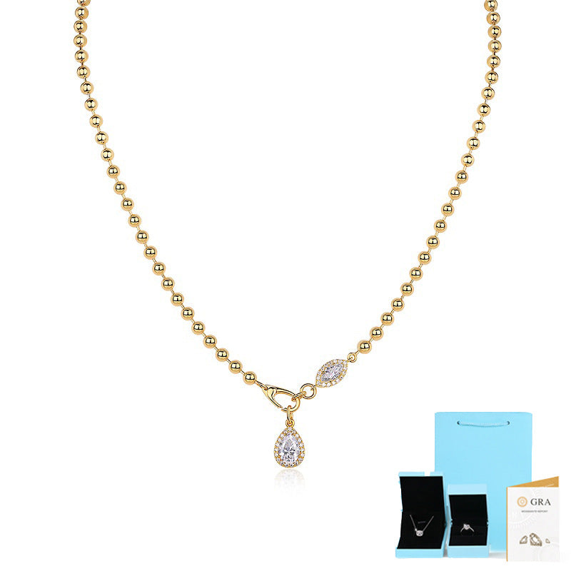 High-definition shot of the necklace laid flat on pure white.