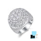925 Sterling Silver Iced Out Moissanite Hip-Hop Dome Ring with sparkling gemstones, stylish jewelry by ZERRA.