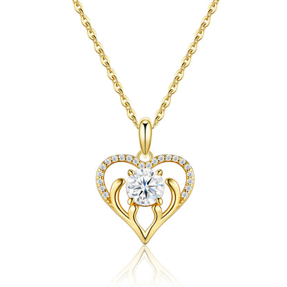 Classic Open Heart Moissanite Necklace