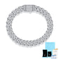 High-definition shot of the bracelet laid flat and fully extended on pure white.