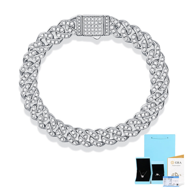 High-definition shot of the bracelet laid flat and fully extended on pure white.
