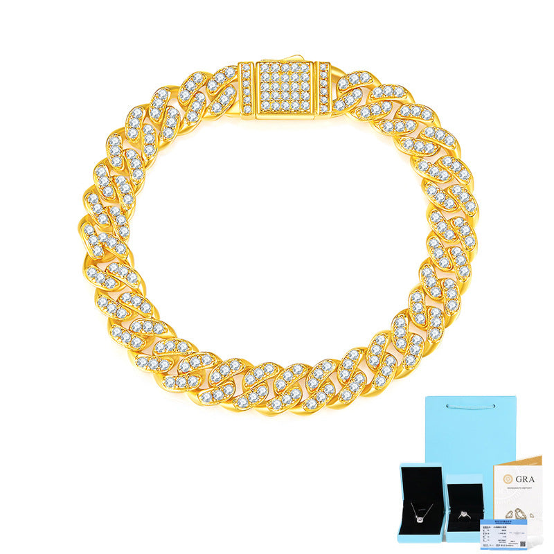 High-definition shot of the bracelet laid flat and fully extended on pure white.
