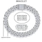High-definition shot of the bracelet laid flat and fully extended on pure white.