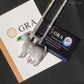 925 sterling silver iced out moissanite GOAT pendant with tennis chain presented with GRA report card