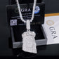 Hollow mesh back view of 925 sterling silver iced out moissanite jesus piece pendants in gold and rose gold