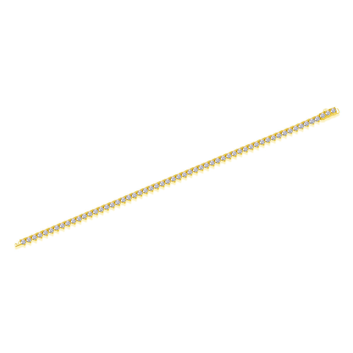 18K Yellow Gold Moissanite Tennis Bracelet.”