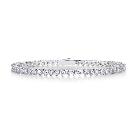  “Stackable Gold Luxury: Moissanite Tennis Bracelet.”