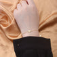 Woman Wearing Minimalist 14K Gold Heart Bracelet INS Style