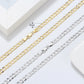 High-definition shot of the necklace laid flat and fully extended on pure white.