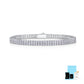 Bracelet styled with evening or bridal attire. Alt: “Enhanced Sparkle: Styling Double-Row Moissanite Bracelet.”