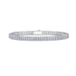 Bracelet styled with evening or bridal attire. Alt: “Enhanced Sparkle: Styling Double-Row Moissanite Bracelet.”