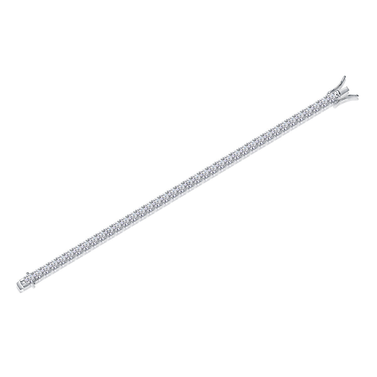 Sterling Silver Four-Prong Moissanite Tennis Bracelet