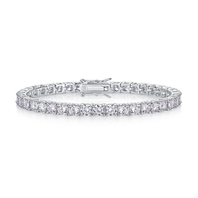 Sterling Silver Four-Prong Moissanite Tennis Bracelet