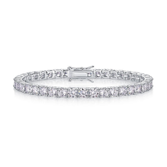 Sterling Silver Four-Prong Moissanite Tennis Bracelet