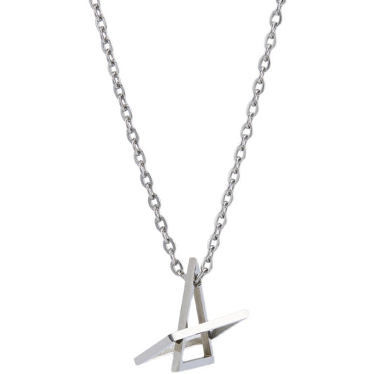 “925 sterling silver geometric pendant necklace for men – flat lay design view”