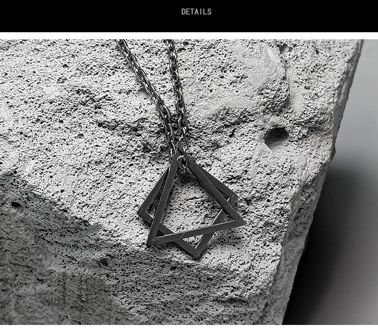 “Minimalist geometric pendant necklace for men in modern streetwear style”