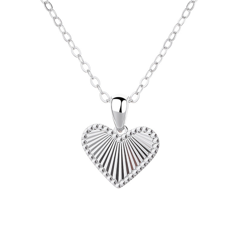 925 Sterling Silver Heart Charm Necklace | Silver Heart Pendant | Minimalist Valentine's Day Jewelry - Zerra 