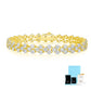 Yellow gold heart moissanite bracelet on neutral background. Alt: “Heart Moissanite Tennis Bracelet – 18K Yellow Gold.”