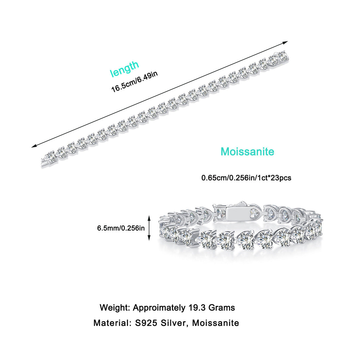 Bracelet styled with romantic or Valentine's accents. Alt: “Wear Your Heart: Styling Heart Cut Moissanite Bracelet.”