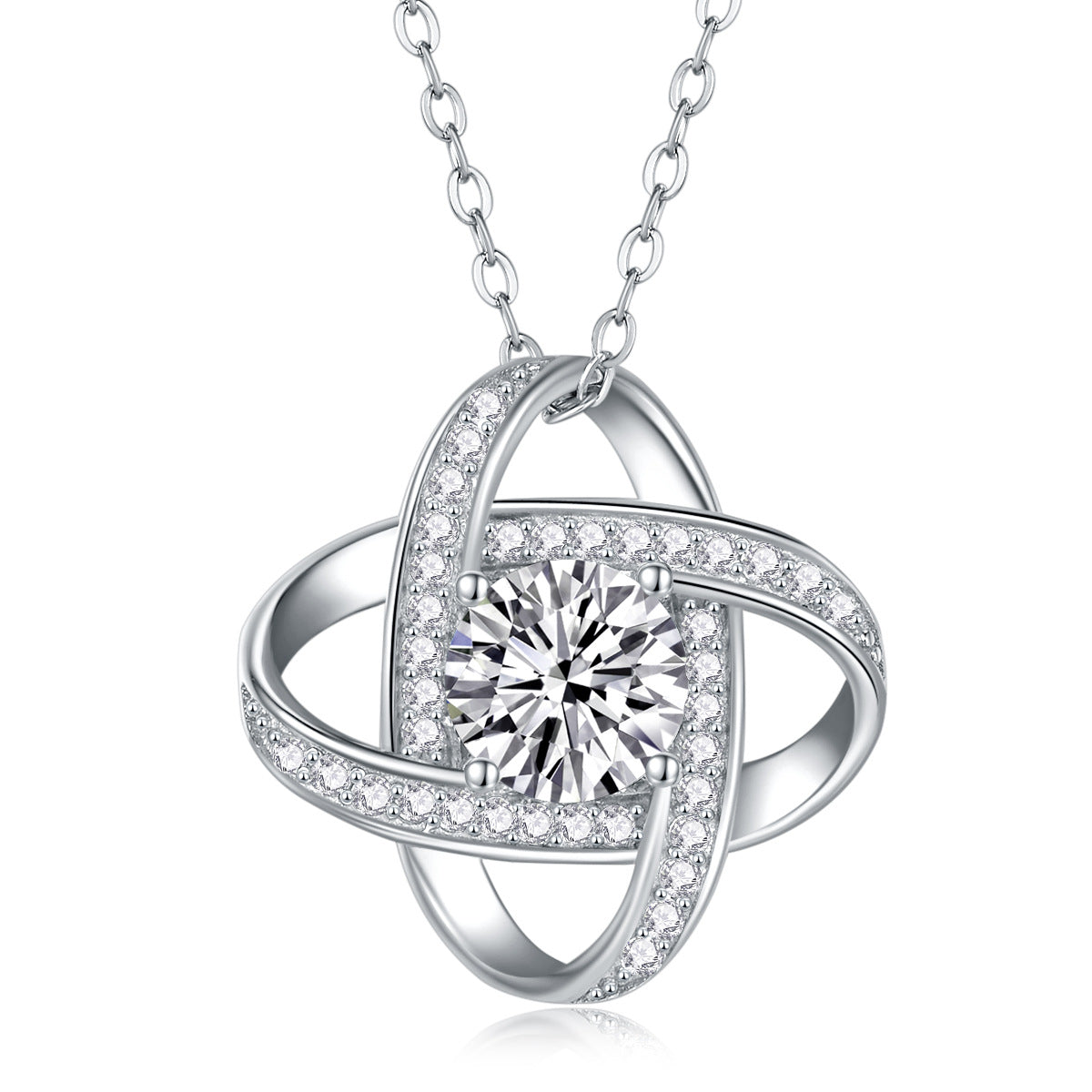High-definition shot of the necklace laid flat on pure white background.