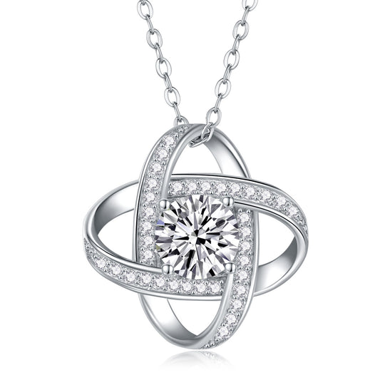 High-definition shot of the necklace laid flat on pure white background.