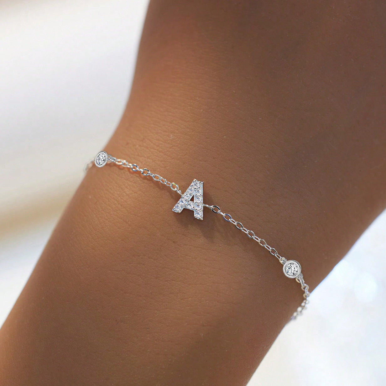 925 Sterling Silver Initial Bracelet