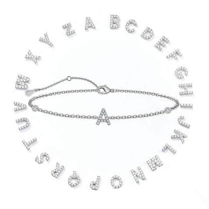 925 Sterling Silver Initial Bracelet
