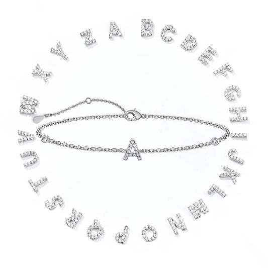 925 Sterling Silver Initial Bracelet